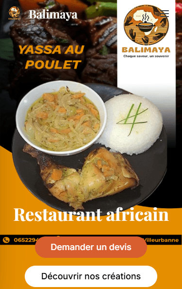 Balima restaurant mobile menu experience